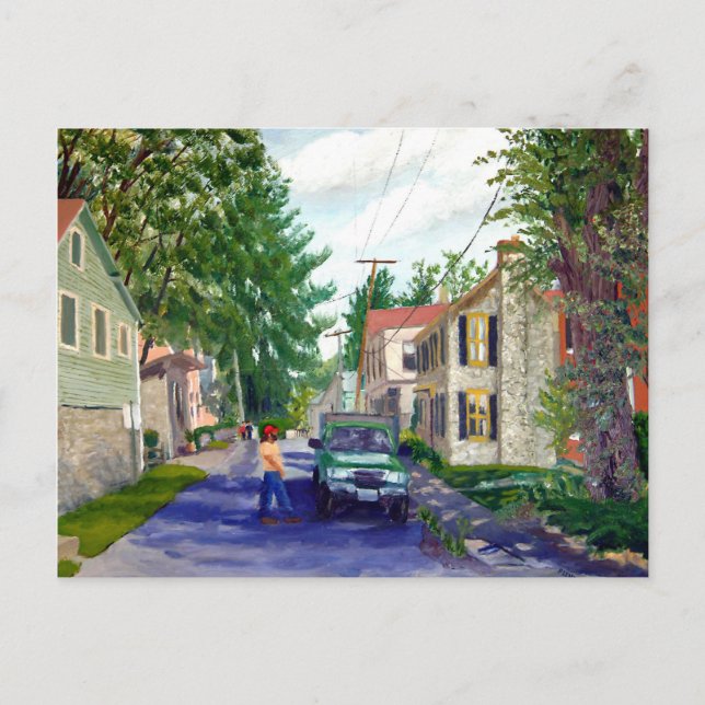 Cartão Postal Bela cena da rua de Illinois em Elsah (Frente)