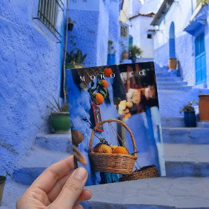 Cartão Postal Bela Chefchaouen Azul Marrocos Ruas da Medina