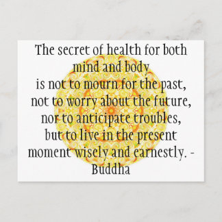 Cartão Postal Bela citação budista com Vibrant Mandela