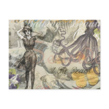 Bela de banho vitoriana Kraken Surrealismo Vintage