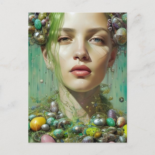 Cartão Postal Bela Deusa Páscoa (Frente)