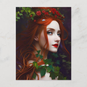 Cartão Postal Bela Deusa Ruiva e Hera