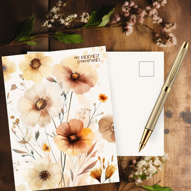 Cartão Postal Bela Flores Silvestres FLORES SORRISO PARA SUA PER (Beautiful Wildflowers Flowers SORRY FOR YOUR LOSS Postcard
)