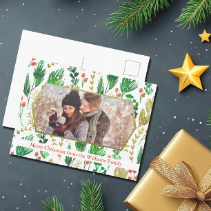 Cartão Postal Bela Foto de Família Botânica de Natal Moderna