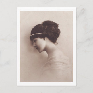 Cartão Postal Bela foto de perfil de mulher
