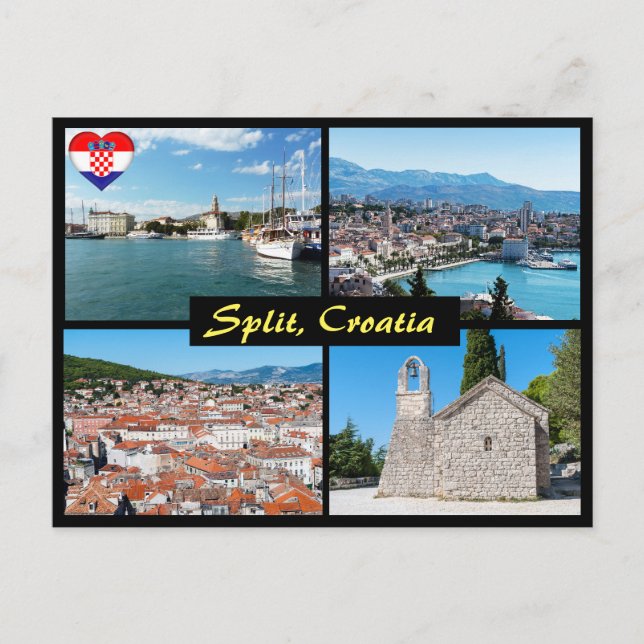 Cartão Postal Bela Landmarks de Split - Croácia, Europa (Frente)