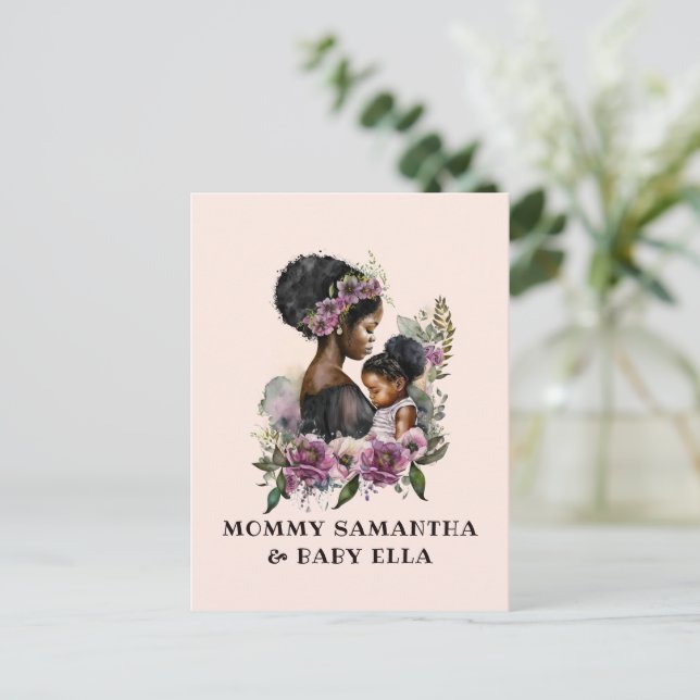 Cartão Postal Bela Mãe e Filha Negras (6) (Em pé/Frente)