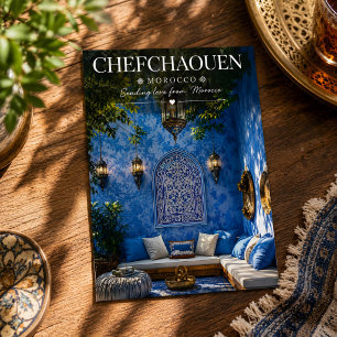 Cartão Postal Bela Medina Azul de Chefchaouen Marrocos Ruas