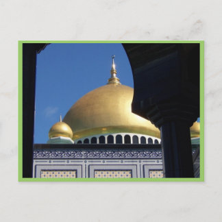 Cartão Postal Bela Mesquita Com Dourado Domo Plantado