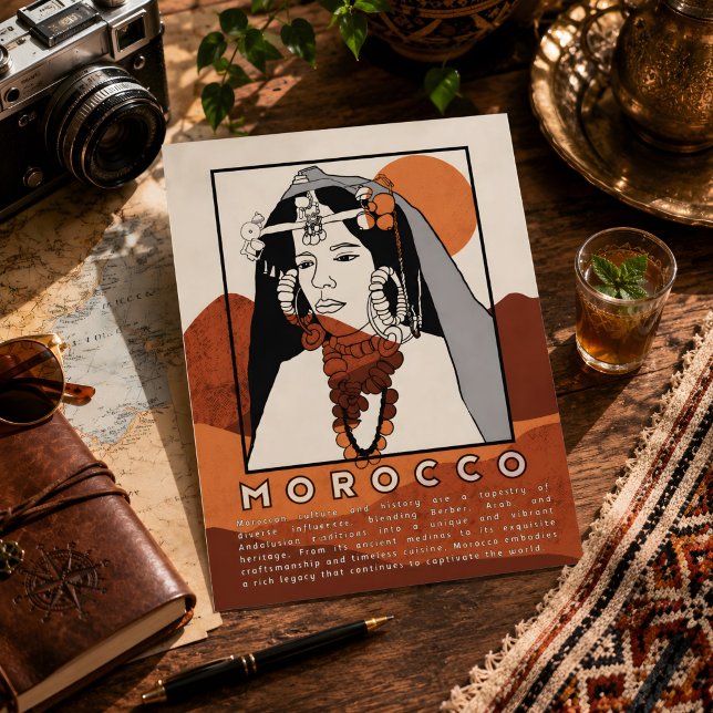Cartão Postal Bela Mulher Berbere de Marrakech Marrocos (Morocco's Postcard. )