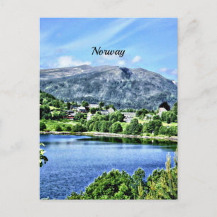 Cartão Postal Bela Noruega, paisagem cênica