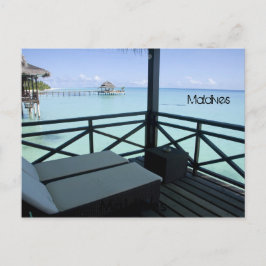 Cartão Postal Bela praia em maldivas