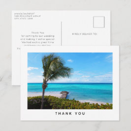 Cartão Postal Bela Praia Tropical Arejada Palmeira Obrigado