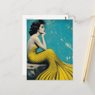 Cartão Postal Bela Sereia Retro Única