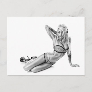 Cartão Postal Bela tatuagem Suicidegirl