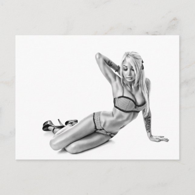 Cartão Postal Bela tatuagem Suicidegirl (Frente)