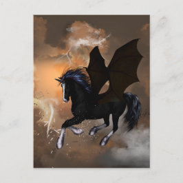 Cartão Postal Bela unicórnio escuro
