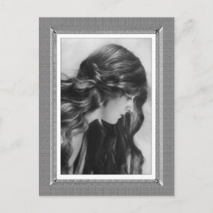 Cartão Postal Bela Vintage - Beleza Clássica - em preto e branco