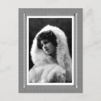 Cartão Postal Bela Vintage - Beleza Gentil - em preto e branco