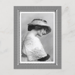 Cartão Postal Bela Vintage - Espírito Silencioso - em preto e br