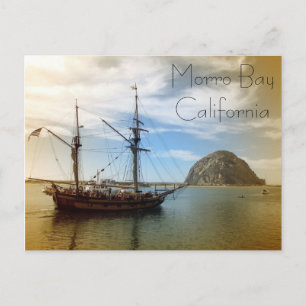 Cartão Postal Bela Vintage Style Morro Bay Postcard!