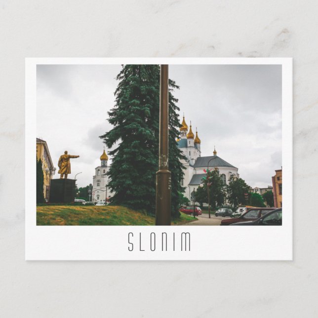 Cartão Postal Belarus Slonim City View Architecture Lenin (Frente)