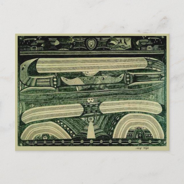 Cartão Postal Belas artes da "gasolina" de Wölfli (Frente)