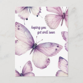Cartão Postal Belas Borboletas Roxas RECUPERE-SE LOGO
