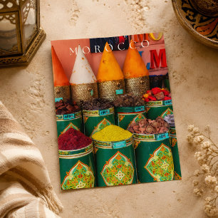 Cartão Postal Belas Especiarias Coloridas de Marrakech