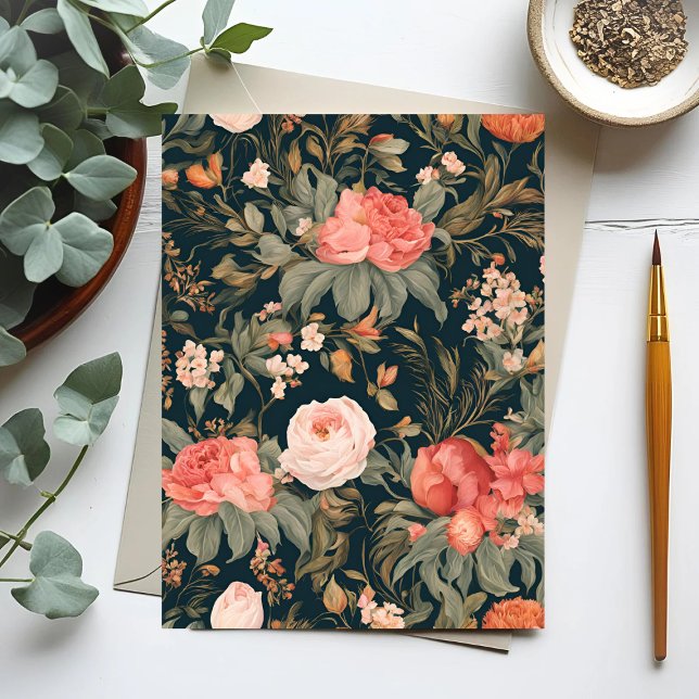 Cartão Postal Belas Flores de Rosa Floral (Criador carregado)