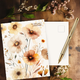 Cartão Postal Belas Flores Silvestres DESculpe PELO SEU PERDA