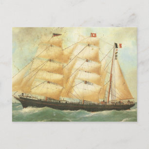 Cartão Postal Belem, navio francês à vela, 1902