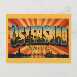 Cartão Postal Beleza à Beira do Lago Östersund Suécia