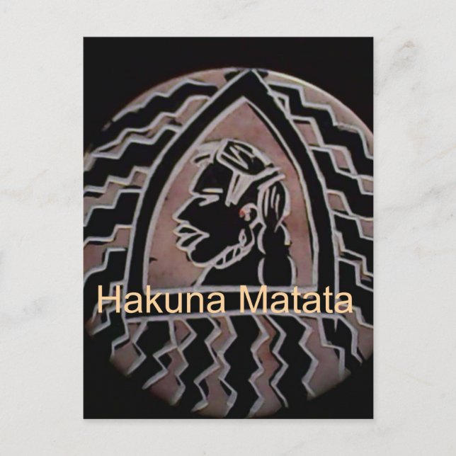 Cartão Postal Beleza Africana: Bongo Maasai Retrai Arte Tribal (Frente)