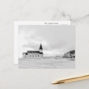 Cartão Postal Beleza da Igreja de Vík i Myrdal