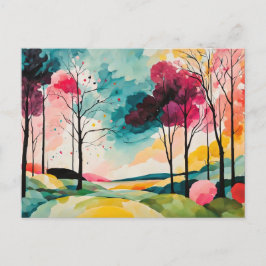 Cartão Postal Beleza de Outono da Rustic Watercolor