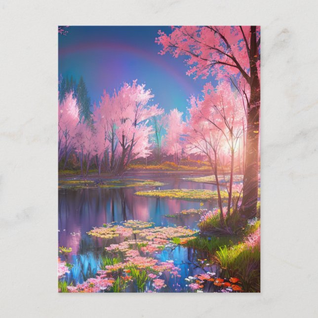 Cartão Postal Beleza do Sol Descoberta nas Zonas Úmidas (Frente)