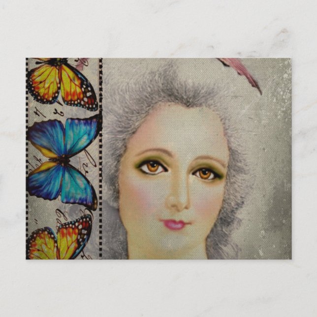 Cartão Postal Beleza e borboletas (Frente)