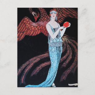 CARTÃO POSTAL BELEZA E FOENIX,DESIGNER DE FASHION COMPOSITAM ART
