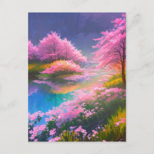 Cartão Postal Beleza Eetérea de um Pântano Azure