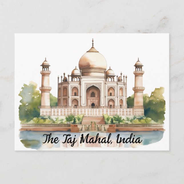 Cartão Postal Beleza Eterno majestosa do Taj Mahal (Frente)