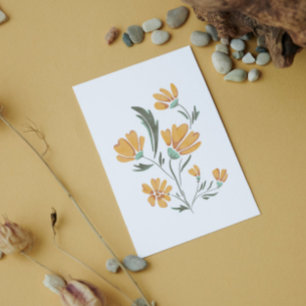 Cartão Postal Beleza Simples do Cosmos Amarelo