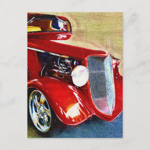 Cartão Postal Beleza Vermelha - Carro Coletor Clássico