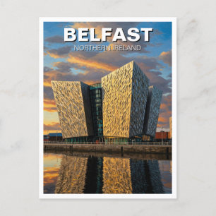 Cartão Postal Belfast Norte Ireland Viagem Sunset