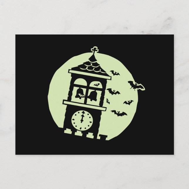 Cartão Postal Belfry Bats Moon (Frente)