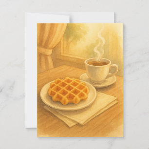 Cartão postal belga Waffle - Um dia doce na Bélgic