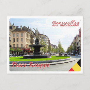 Cartão Postal Bélgica - Bruxelles - Place Rouppe -