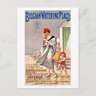 Cartão Postal Bélgica Ostende Viagens vintage de Poster Restaur