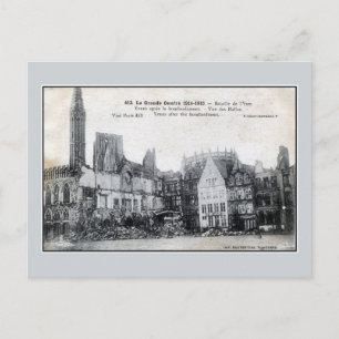 Cartão Postal Bélgica Ypres após o bombardeamento