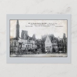 Cartão Postal Bélgica Ypres após o bombardeamento